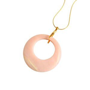 Pink Opal Necklace | Australian Opal Pendant | 14k Gold Plated s925 | Handmade